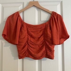 Jessica Simpson Ruched Top, Rust, Small NWT
